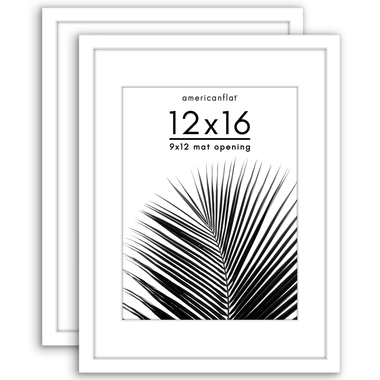 Americanflat 2 Pack of Picture Frames with Mat - Plexiglass Cover